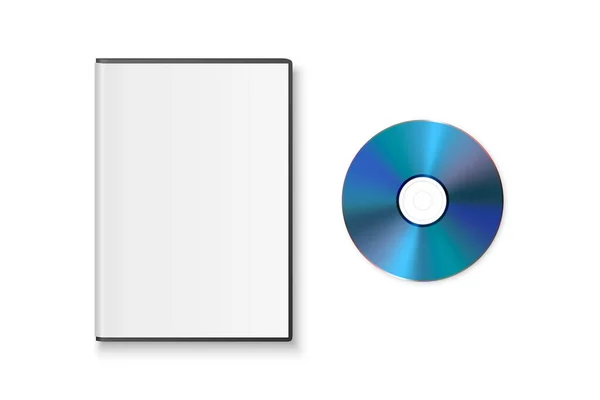 Vector Realistic Blue Dvd Plastic Case Isolated White Box Packaging — 图库矢量图片