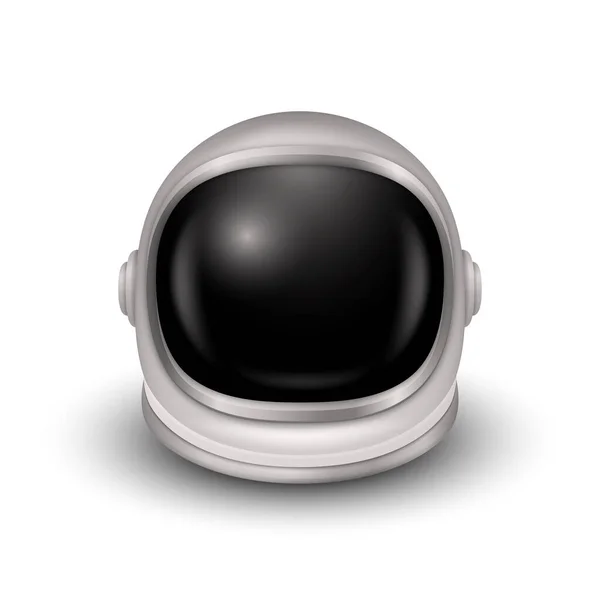 Vector Realistic Astronaut Helmet Cosmonaut Mask Transparent Glass Visor Space — Vector de stock