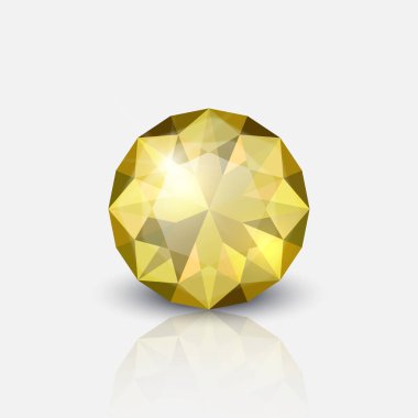 Vector 3d Realistic Transparent Gemstone, Diamond, Crystal, Rhinestone Icon Closeup Isolated on White. Jewerly Concept. Design Template, Clipart.