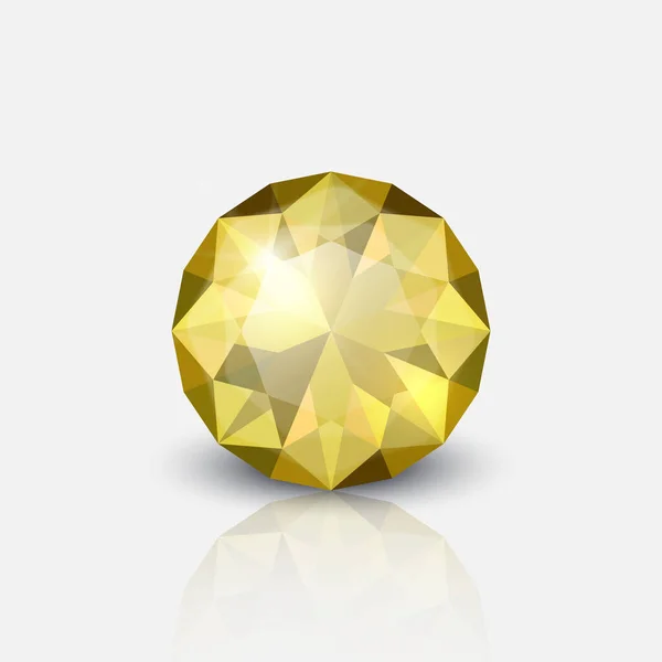 Vector Realistic Transparent Gemstone Diamond Crystal Rhinestone Icon Closeup Isolated — Archivo Imágenes Vectoriales