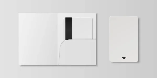 Vector Realistic White Guest Room Plastic Hotel Apartment Keycard Template — стоковый вектор