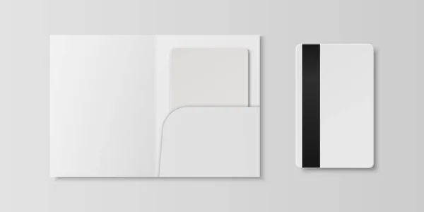Vector Realistic White Guest Room Plastic Hotel Apartment Keycard Template — ストックベクタ