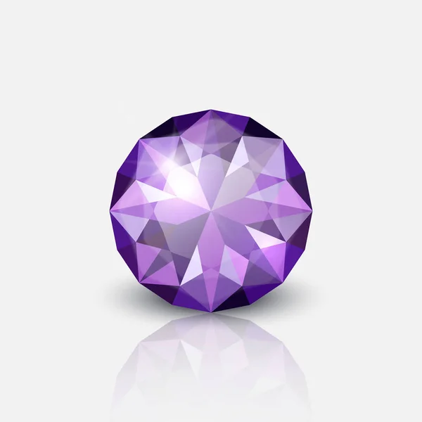 Vector Realistic Transparent Gemstone Diamond Crystal Rhinestone Icon Closeup Isolated — ストックベクタ