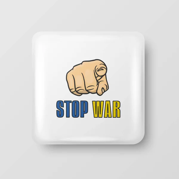 Stop War Ukraine Button Pin Badge War Call Struggle Protest — стоковый вектор