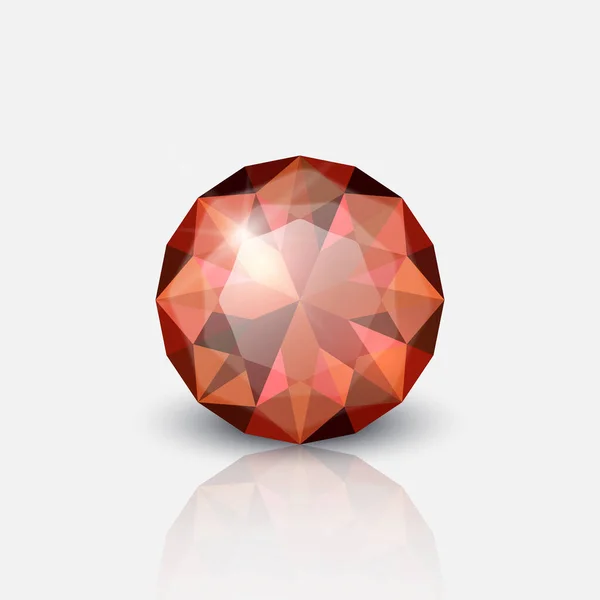 Vector Realistic Transparent Gemstone Diamond Crystal Rhinestone Icon Closeup Isolated — Stockový vektor