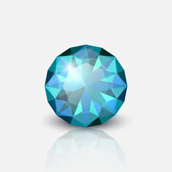 Vector Realistic Transparent Gemstone Diamond Crystal Rhinestone Icon Closeup Isolated — Image vectorielle