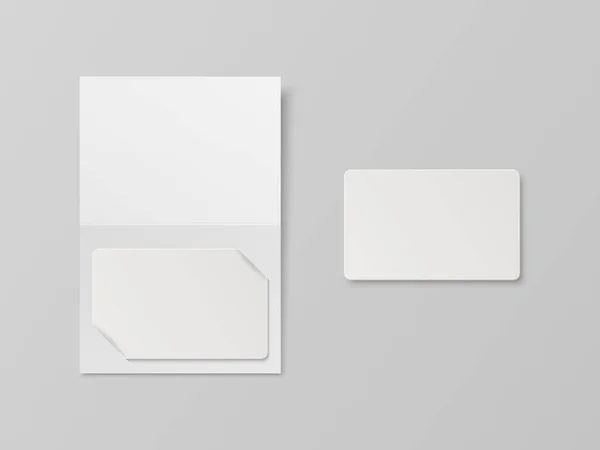 Vector Realistic White Guest Room Plastic Hotel Apartment Keycard Card — ストックベクタ