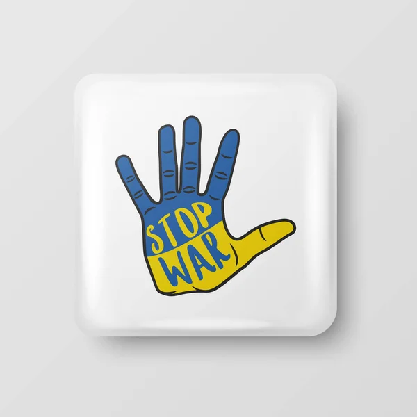 Stop War Ukraine Button Pin Badge War Call Struggle Protest — Image vectorielle