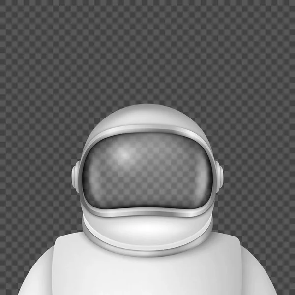 Vector Realistic Astronaut Helmet Cosmonaut Suit Mask Transparent Glass Visor — Stock Vector
