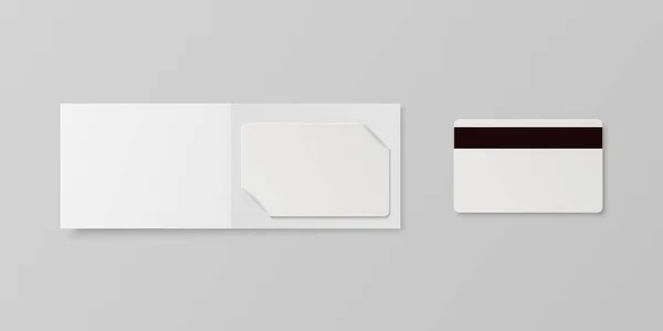 Vector Realistic White Guest Room Plastic Hotel Apartment Keycard Card — Archivo Imágenes Vectoriales