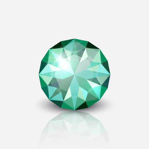 Vector Realistic Transparent Gemstone Diamond Crystal Rhinestone Icon Closeup Isolated — ストックベクタ