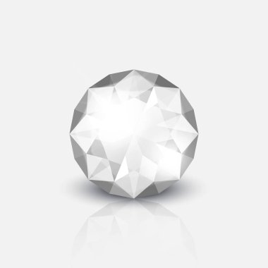 Vector 3d Realistic Transparent Gemstone, Diamond, Crystal, Rhinestone Icon Closeup Isolated on White. Jewerly Concept. Design Template, Clipart.