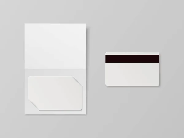 Vector Realistic White Guest Room Plastic Hotel Apartment Keycard Card — ストックベクタ