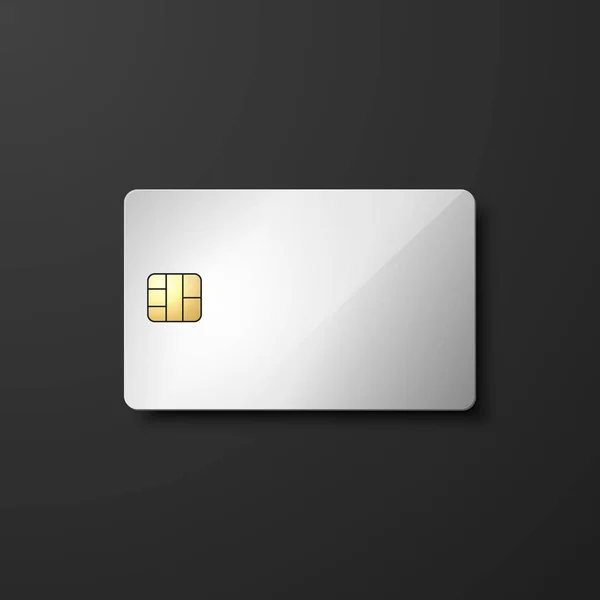 Vector Realistic Blank Silver Credit Card Chip Isolated Design Template — 图库矢量图片