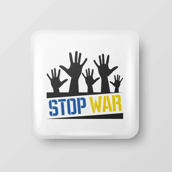 Stop War Button Pin Badge War Call Struggle Protest Support — стоковый вектор