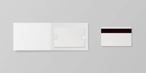 Vector Realistic White Guest Room Plastic Hotel Apartment Keycard Card — Stockový vektor