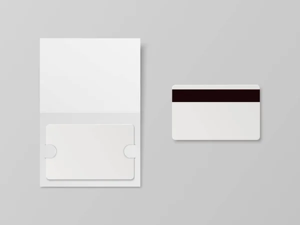 Vector Realistic White Guest Room Plastic Hotel Apartment Keycard Card — Vector de stock