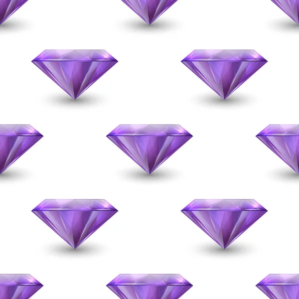 Vector Seamless Pattern Realistic Gemstone Crystal Rhinestones Black Jewerly Concept — 스톡 벡터