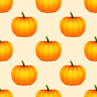 Pumpkins 'le Sonbahar Cadılar Bayramı Kusursuz Deseni. Davetiyeler, Kartlar, Kumaşlar, Paketleme, Paketleme, Pankart veya Tekstil için duvar kağıtları.