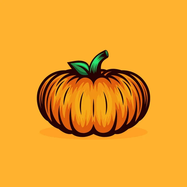 Vector Otoño Color Naranja Calabaza Icono Con Contorno Plantilla Diseño — Vector de stock