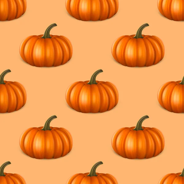 Vector Autumn 할로윈 Seamless Pattern Pumpkins 페이퍼 Wallpapers Invitations Cards — 스톡 벡터