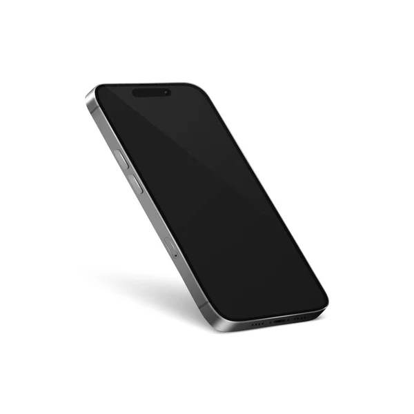 Vector Realista Cinza Prata Aço Moderno Smartphone Design Template Com — Vetor de Stock