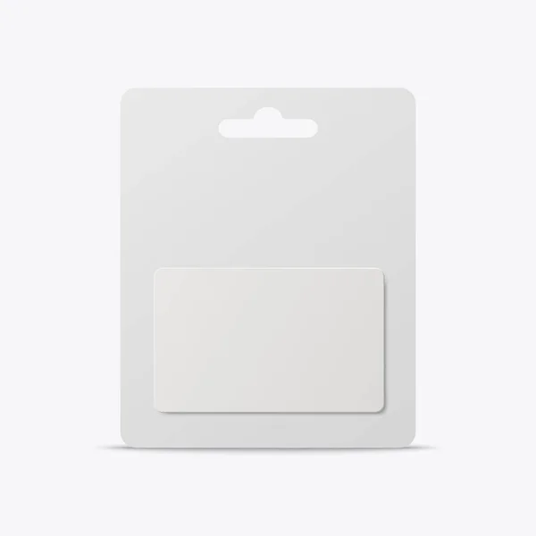 Vector Realistic White Gift Card Certificate Guest Room Plastic Hotel — Vector de stock