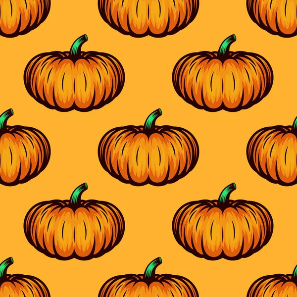 Vektor Ősz Színes Narancs Tök Zökkenőmentes Minta Design Template Halloween — Stock Vector