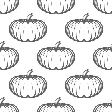 Siyah Çizgili Balkabaklarıyla Sonbahar Kusursuz Örüntüsü. Cadılar Bayramı Davetiyeleri, Kartlar, Yazdırmalar, Web, Hediyeler, Tekstil Şablonu.