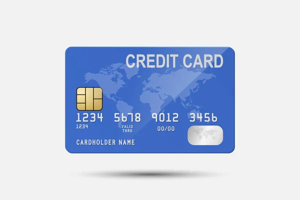 Vector Refleic Blue Credit Card Isolated Дизайн Шаблона Пластиковой Кредитной — стоковый вектор