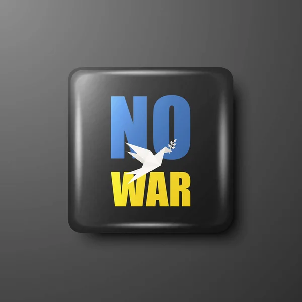 Pas Guerre Ukraine War Call Smbol Peace Colombe Brindille Ukranian — Image vectorielle