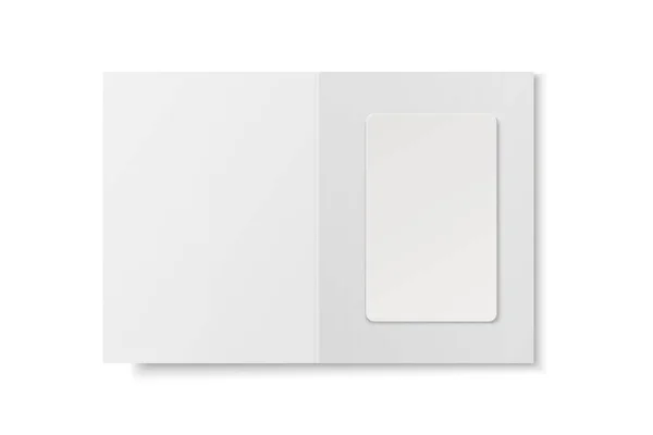 Vecteur Réaliste Blanc Chambre Hôtes Plastique Hôtel Appartement Keycard Carte — Image vectorielle