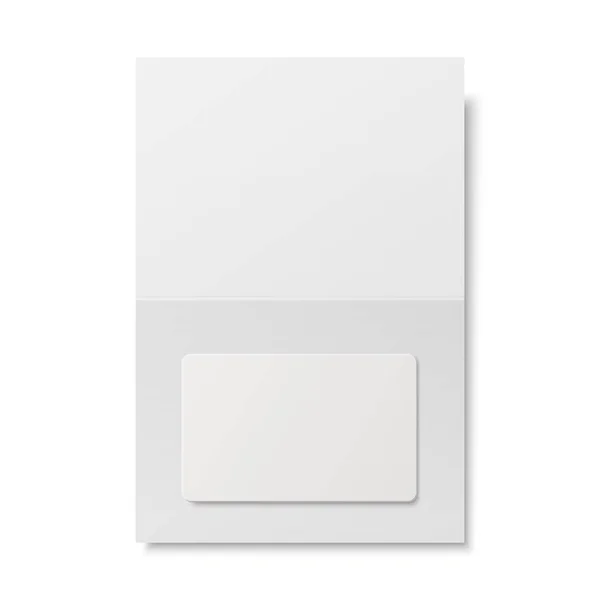 Vector Realistic White Guest Room Plastic Hotel Apartment Keycard Dowód — Wektor stockowy