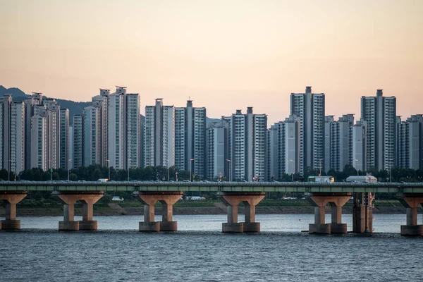 Seúl Corea Del Sur Paisaje Urbano Río Han Corea Del — Foto de Stock