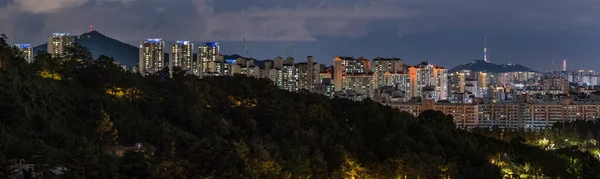 Seoul Night Cityscape Panoric View South Korea Travel October 2021 — 스톡 사진