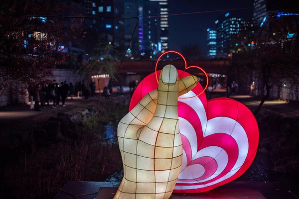Seoul Lantern Festival Langs Cheonggyecheon Stream Seoul Zuid Korea November — Stockfoto