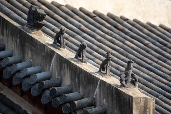 Roof Figurines Jongmyo Confucian Shrine Dedicated Deceased Kings Queens Korean — Stockfoto