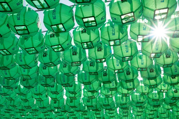 Lanternas Coloridas Templo Budista Bongeunsa Gangnam Seul Coreia Sul Fevereiro — Fotografia de Stock