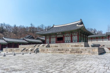 Güney Kore 'nin başkenti Seul' de Joseon Hanedanı tarafından 3 Nisan 2022 tarihinde inşa edilen Gyeonghui Sarayı Gyeonghuigung.