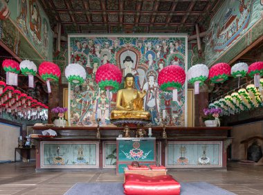 Bulguksa Buddhist temple in Gyeongju, South Korea, UNESCO World Heritage Site, on 28 April 2022