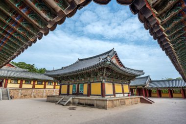 Bulguksa Buddhist temple in Gyeongju, South Korea, UNESCO World Heritage Site, on 28 April 2022