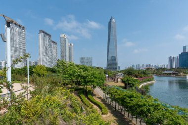 Songdo Central Park, Incheon Songdo Bölgesi, Güney Kore 21 Mayıs 2022