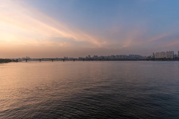 Han River Seoul Cityscape Sunset View South Korea April 2022 — Foto de Stock