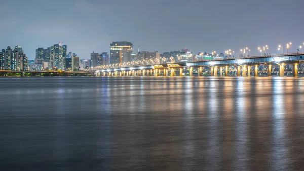 Han River Seoul Cityscape Night View South Korea August 2022 — 스톡 사진