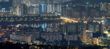 Seoul night cityscape view, South Korea travel on 12 August 2022