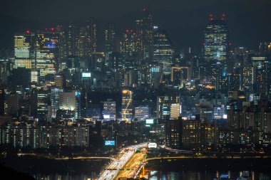Seoul night cityscape view, South Korea travel on 12 August 2022