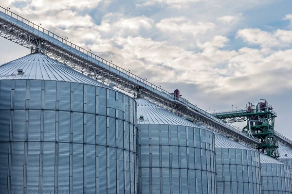 Una fila di granai per la conservazione del frumento e di altri cereali — Foto Stock