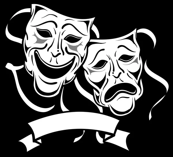 Drama maskers 2 — Stockvector