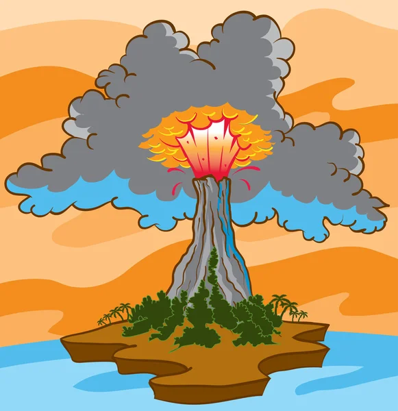火山噴火 — ストックベクタ