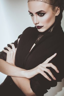 güzel kız moda sanat portre. Güzellik şık model portre
